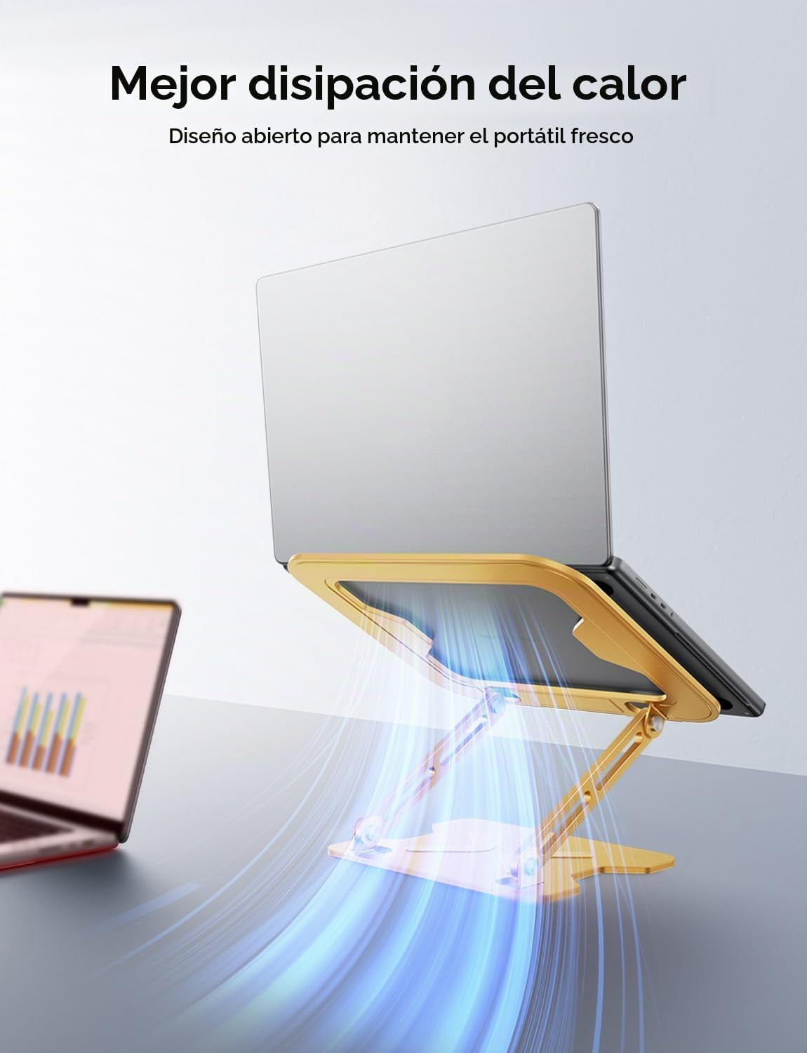 JCZT Soporte ajustable para laptop para escritorio, elevador plegab...