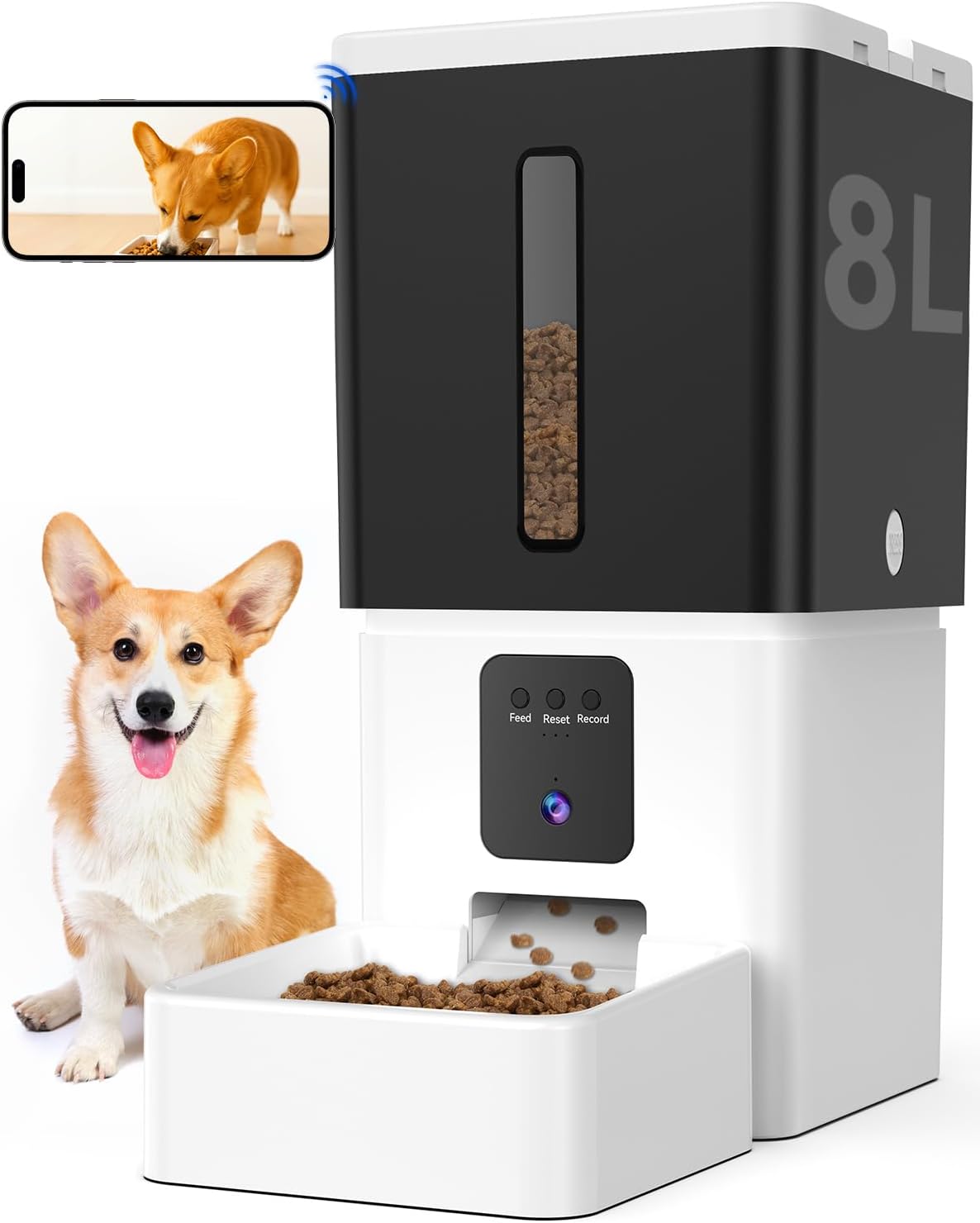UTCG Comedero Automático para Perros con Cámara: 8L/33 Tazas 5G WiFi