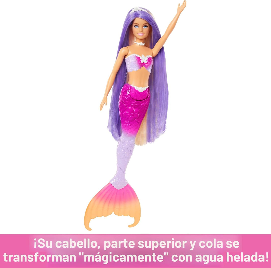 Muñeca Barbie Sirena, \u201CMalibu\u201D con cabello rosa, accesori...