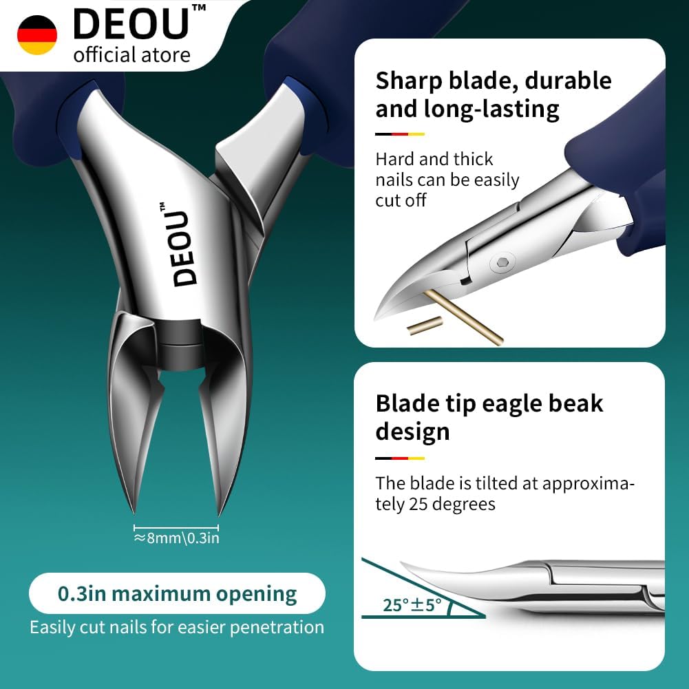 DEOU Cortaúñas profesionales de acero inoxidable para podólogo, ali...