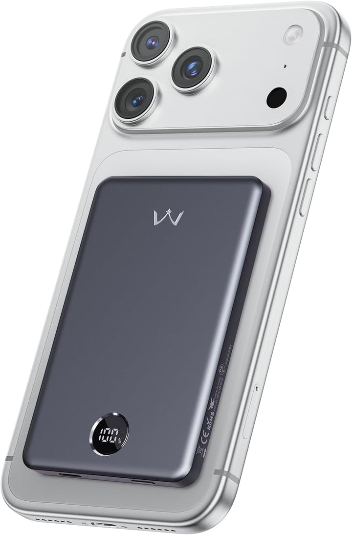 iWALK - Cargador magnético portátil, batería externa de 5,000 mAh u...