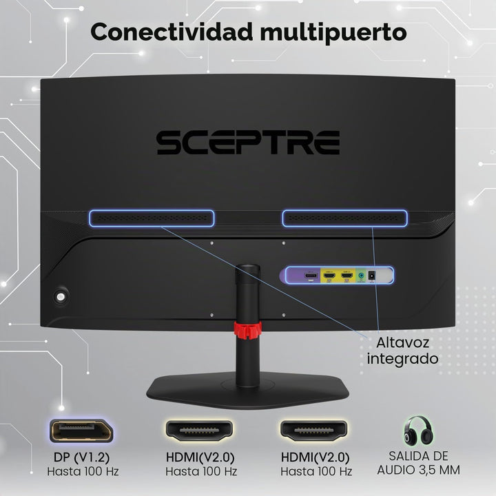 Sceptre Nuevo Monitor Curvo para Juegos de 27 Pulgadas 1500R 100Hz...