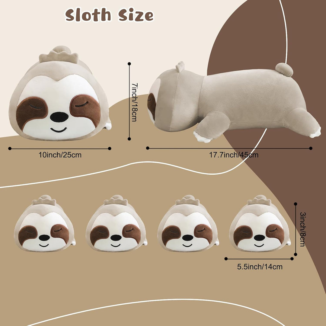 TOYSYM Perezoso de peluche lindo perezoso de peluche con 4 peluches...