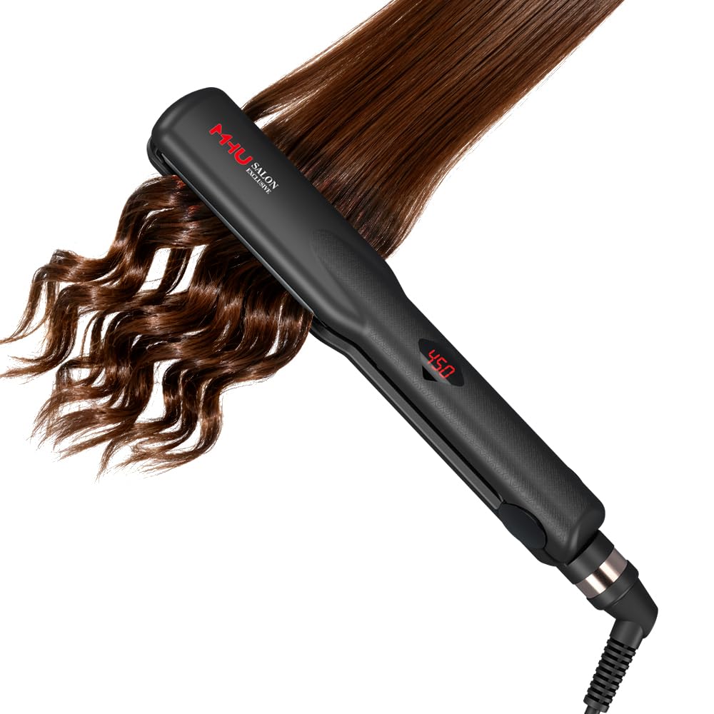 Alisador de pelo de queratina para cabello rizado, plancha plana an...