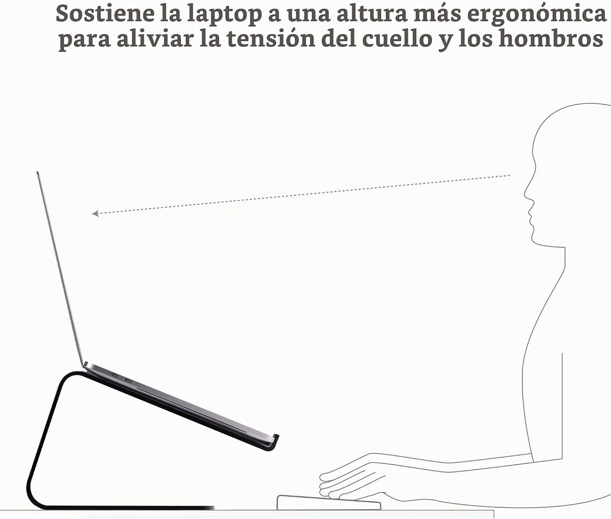 Twelve South Curve para MacBooks y Laptops | Soporte ergonómico de refrigeración para escritorio para el hogar u la oficina (negro mate)
