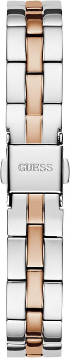 GUESS Reloj analógico de cuero dorado