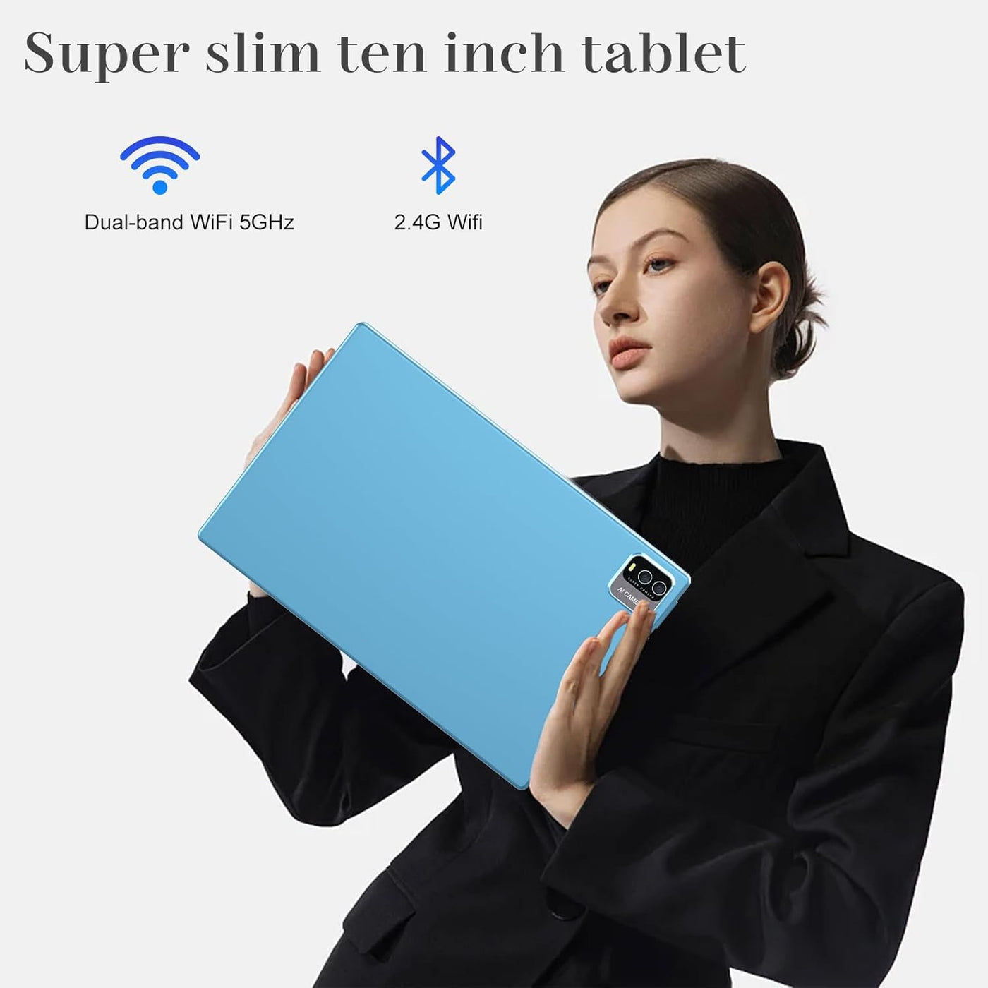 Tablet Android 15, 10 pulgadas 12 GB RAM+64 GB ROM\/1 TB (máx.), ta...
