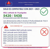 mCover Funda solo compatible con PC portátil Dell Latitude 5420 543...