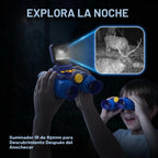Binoculares para niños con cámara de visión nocturna, telescopio digital de aventuras con zoom 10X con pantalla IPS de 2.4 pulgadas, juguetes STEM Explorer Nature Explorer para observación de