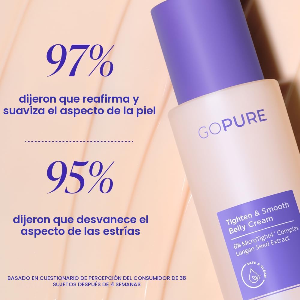 goPure Crema reafirmante para el vientre - Hidratante reafirmante c...