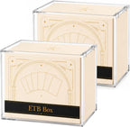 Paquete de 2 fundas protectoras de acrílico ETB, protector de caja Elite Trainer, impermeable, resistente a los arañazos, apilable con acrílico de 0.315 pulgadas de grosor, tapa magnética
