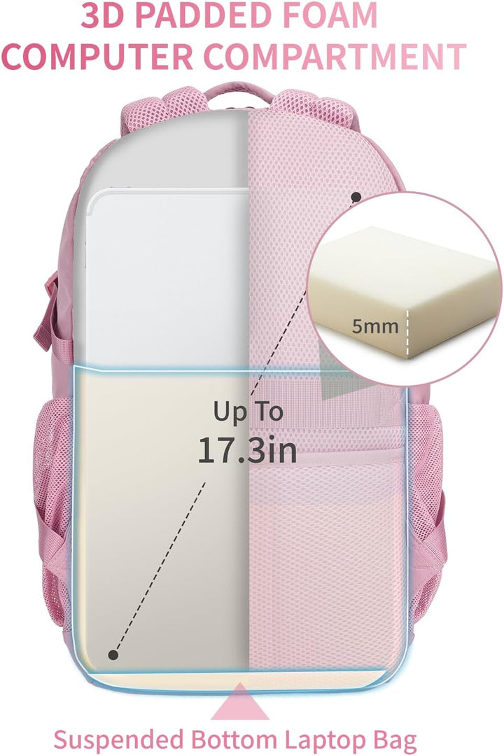 ECOHUB Mochila de viaje para mujeres, para laptop de 17.3 pulgadas,...