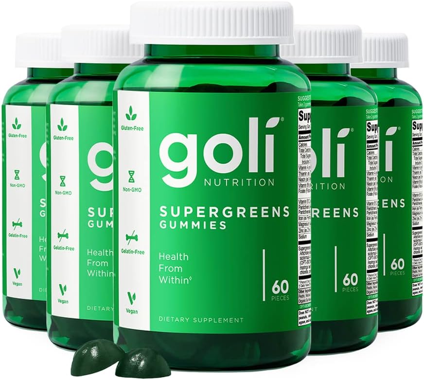Goli Supergreens Gomitas con probióticos - Extracto de hoja de alca...