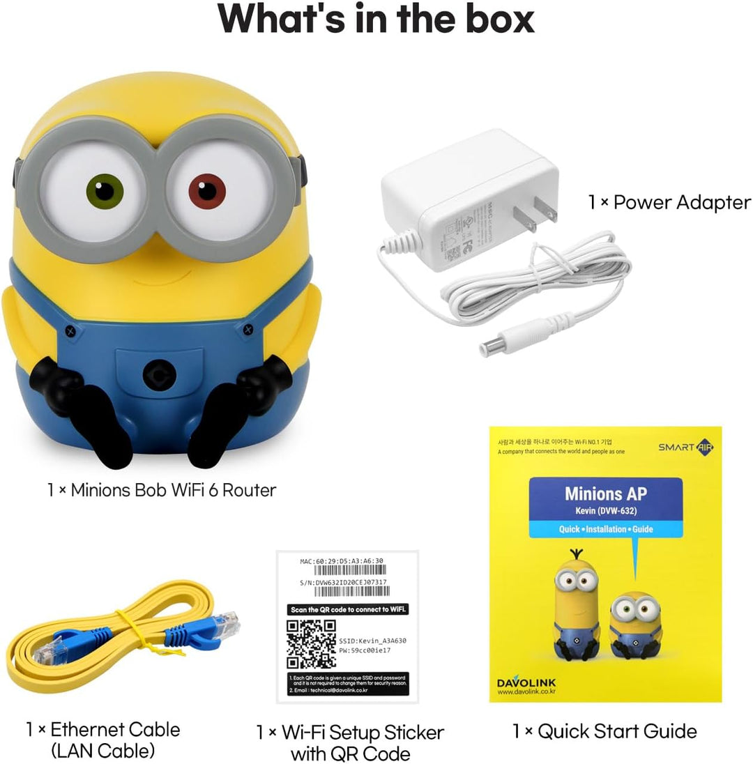 Davolink Minions Series WiFi 6 \/ 6E Router de Gaming Extensor WiFi...