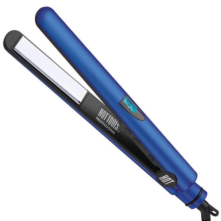 Hot Tools Plancha plana profesional de titanio Micro-Shine azul rad...