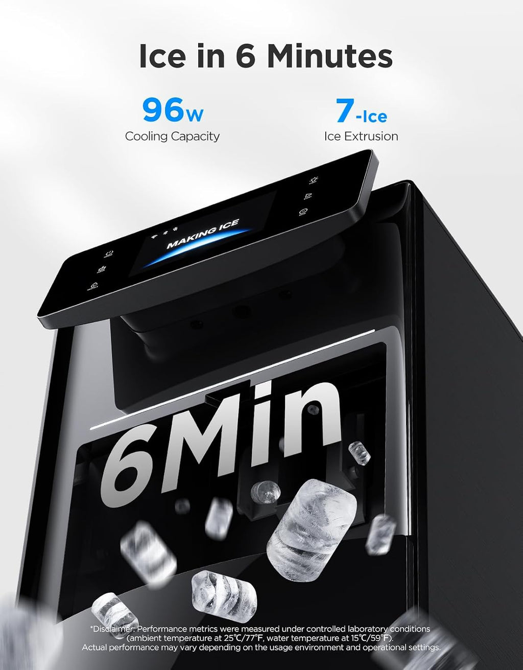 GoveeLife Máquina de hielo Smart Nugget Pro, 60 libras diarias, hielo de 6