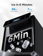 GoveeLife Máquina de hielo Smart Nugget Pro, 60 libras diarias, hielo de 6