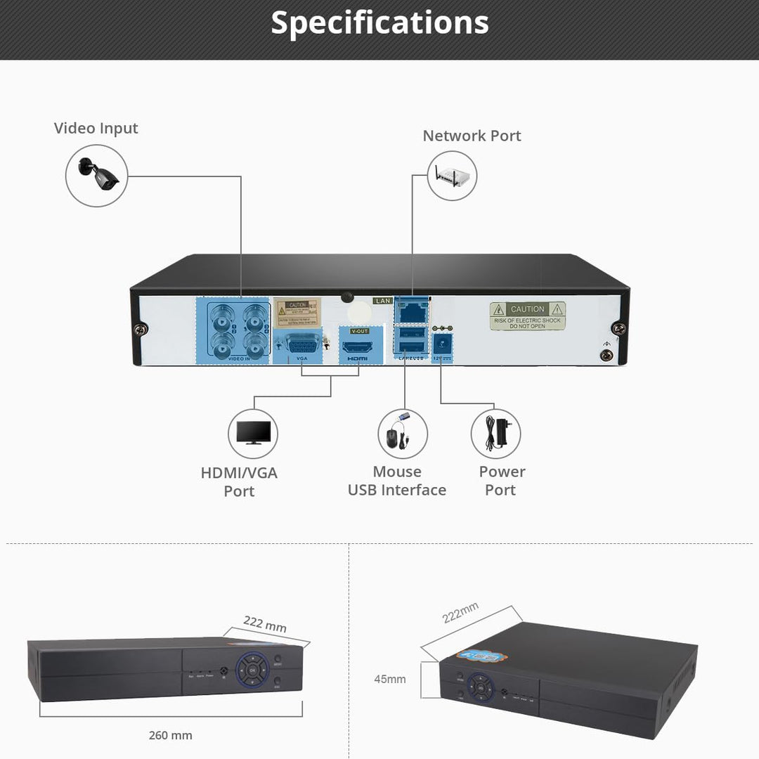 8CH 1080P 5-en-1 HD analógico DVR híbrido y NVR soporta hasta 5MP c...