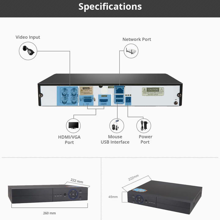 8CH 1080P 5-en-1 HD analógico DVR híbrido y NVR soporta hasta 5MP c...