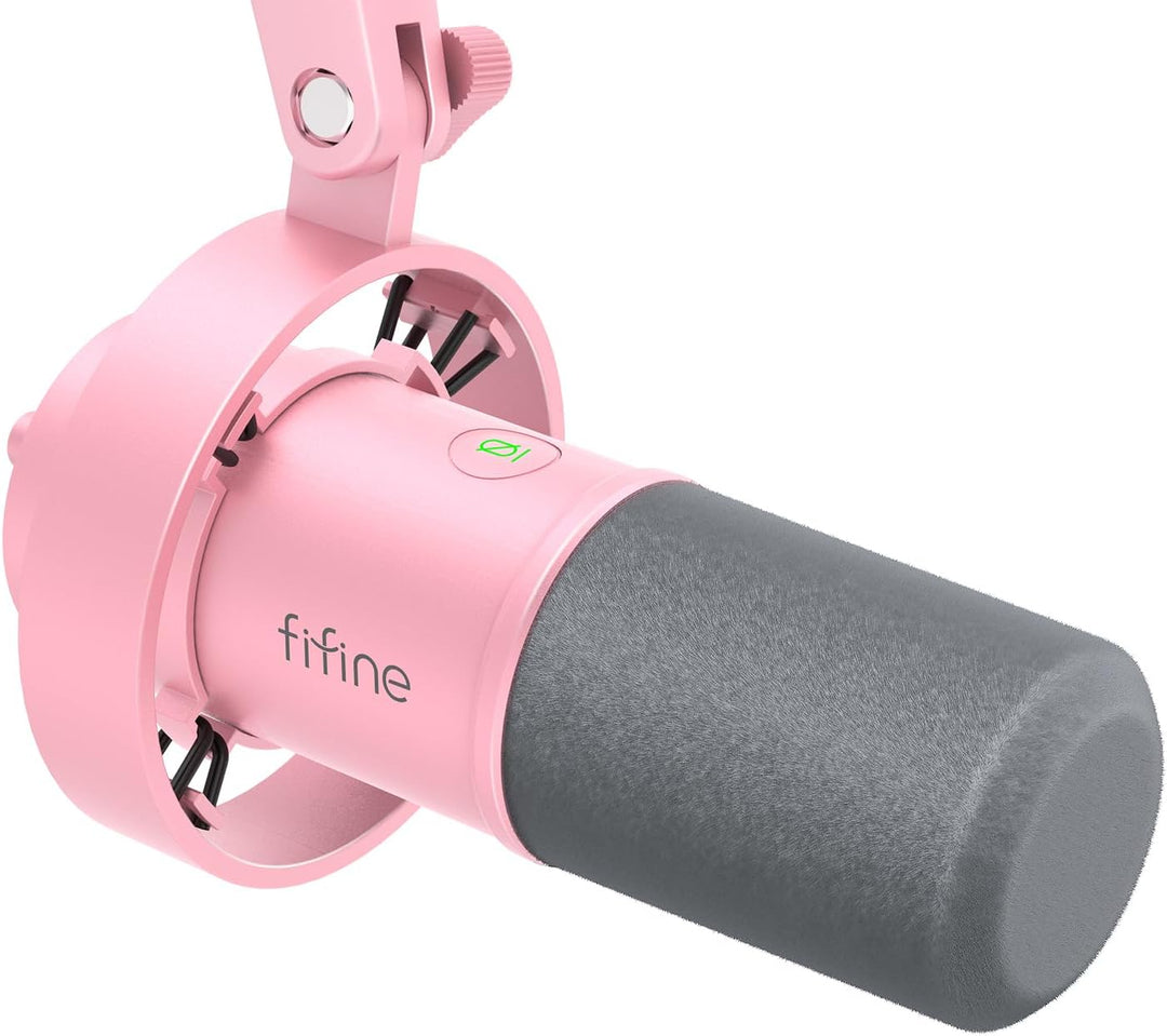 FIFINE Micrófono Dinámico XLR\/USB, Micrófono de Podcast Vocal de E...