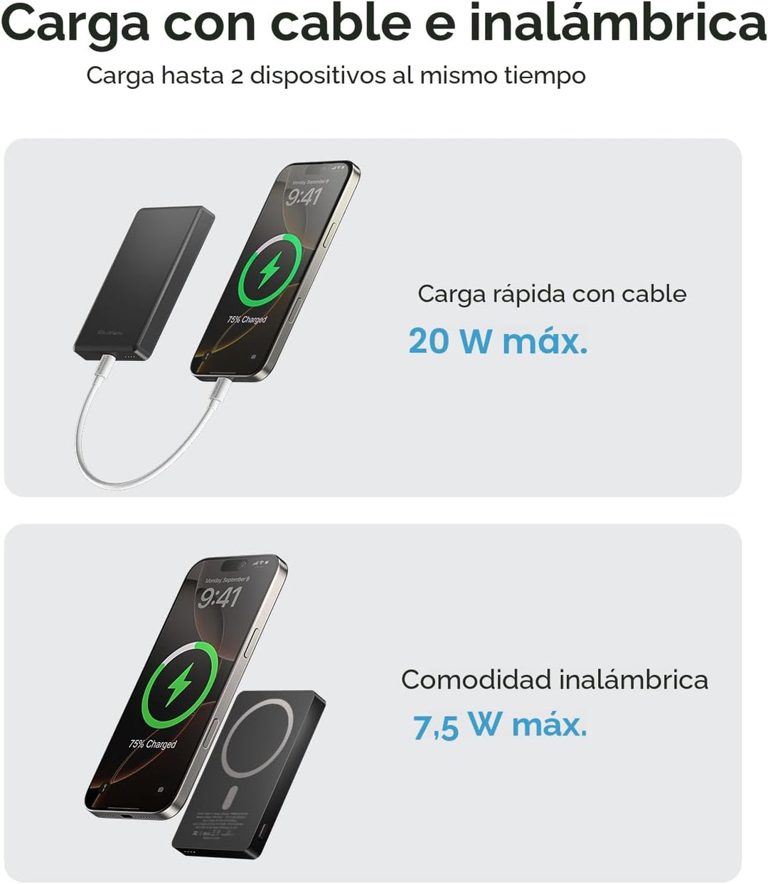 ULiXWH Cargador de batería MagSafe de 10,000 mAh ultra delgado, car...