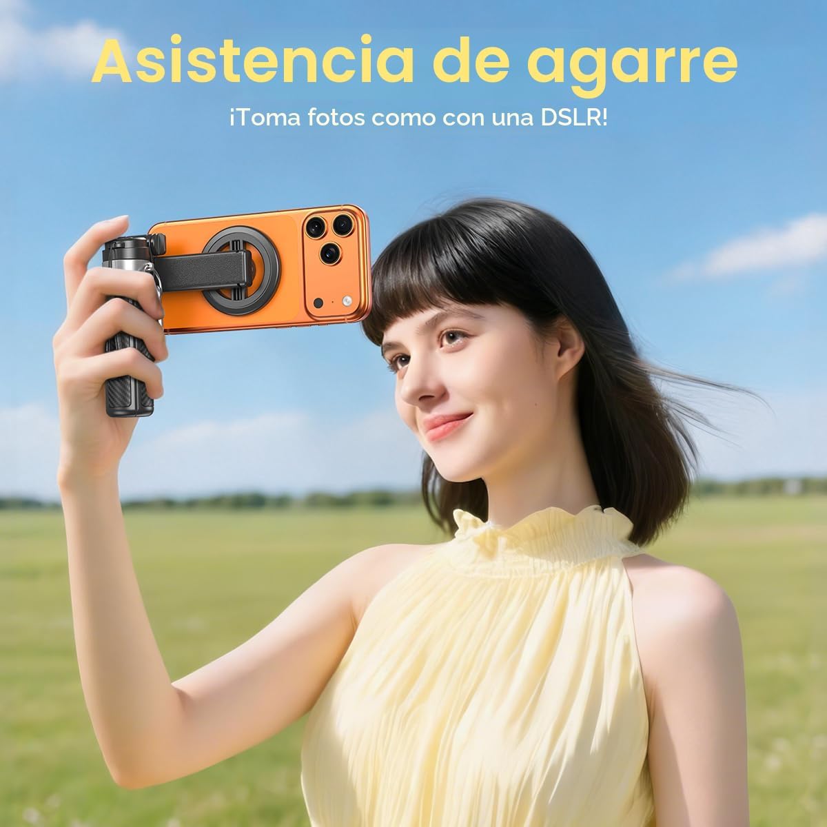 Palo selfie magnético 5 en 1 mejorado con control remoto para teléfono celular con rotación de 360°. Se puede transformar en mini trípode/agarre de cámara/estabilizador de mano / soporte para teléfono