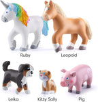 HABA Little Friends - Paquete de 5 mini animales para mayores de 3 años, compatible con figuras y juegos de Little Friends