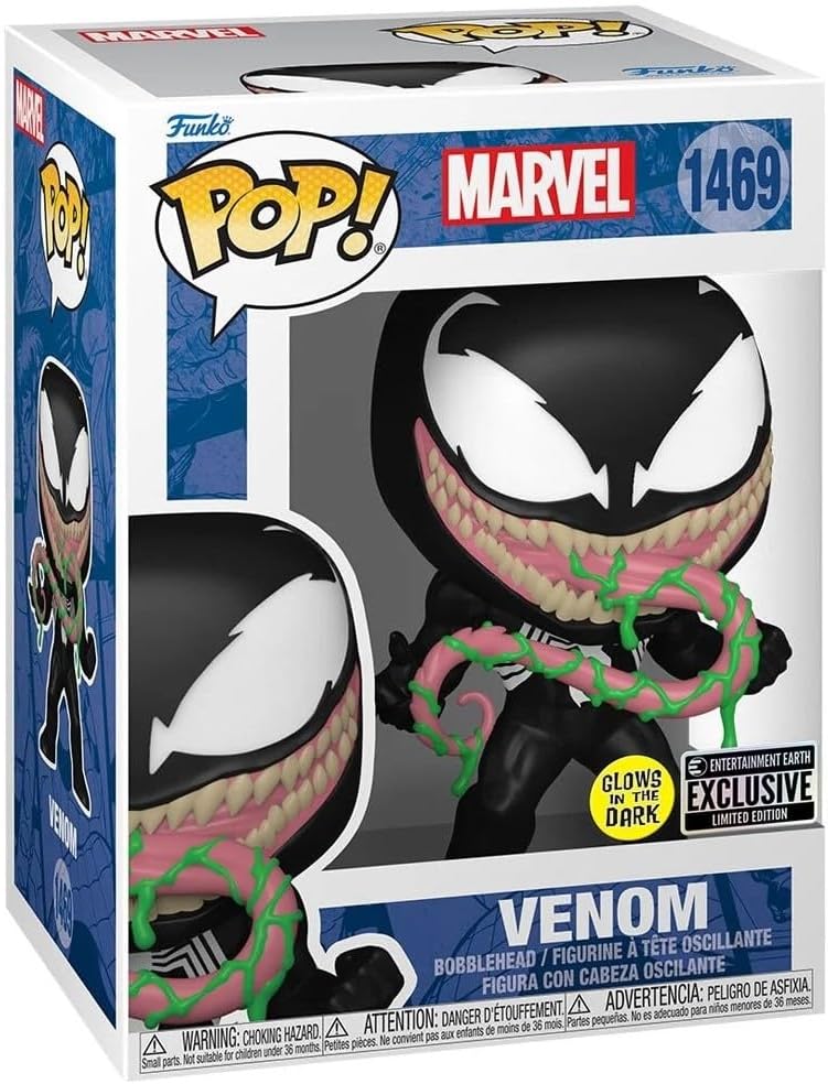 POP Marvel: Venom with Ooze (Glow-in-The-Dark) - Figura de vinilo Funko de edición limitada (paquete con funda protectora de caja compatible), multicolor, 3.75 pulgadas