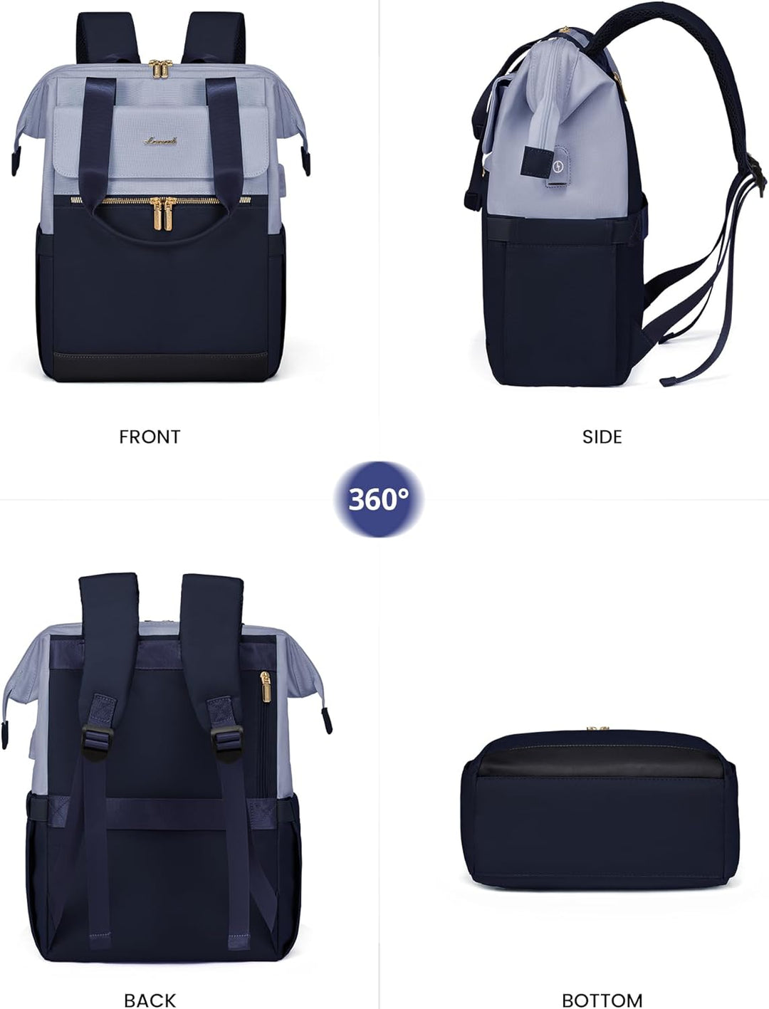 LOVEVOOK Mochila para laptop para mujer, mochila de trabajo convert...