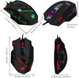 Ratón para juegos C12 con 12 botones programables, ajuste de doble...