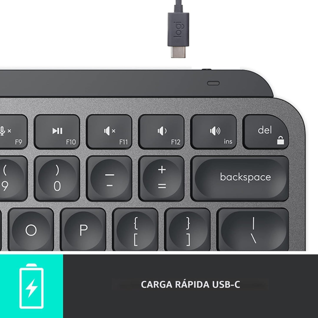 Logitech MX Keys Mini - Teclado minimalista, iluminado, inalámbrico...