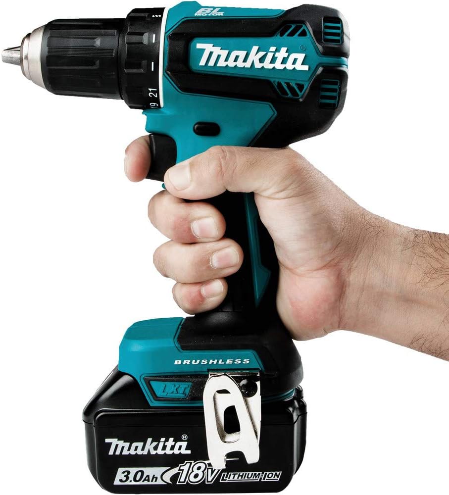 Makita XFD131 18V LXT Litio-Ion Kit de taladro inalámbrico de 1/2" sin escobillas (3.0Ah), velocidad variable