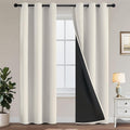 Yakamok Cortinas 100% opacas para dormitorio, 84 pulgadas de largo, cortinas de bloqueo de luz total con respaldo negro, paneles de ojales sólidos con aislamiento térmico para sala de estar, 38