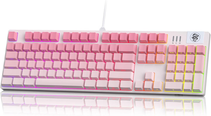 MageGee Teclados Gaming USB Rosa Con Cable