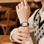 OLEVS Reloj para Mujer Casual Fashion Cuadrante Cuadrado Correa de Silicona Negra Elegante Delicado Cuarzo a Prueba de Agua Lectura Fácil