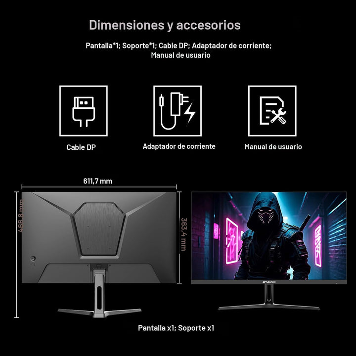 SANSUI Monitor de juegos IPS WQHD 2560 x 1440 de 27 pulgadas, 200Hz...