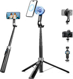Trípode magnético para teléfono de 70 pulgadas, trípode para selfie stick para iPhone MagSafe y cámara