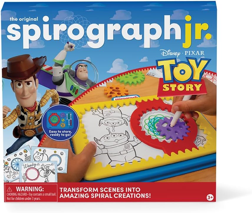 Spirograph Disney Jr. - Kit de arte de dibujo para niños pequeños, bloc de dibujo, engranajes gigantes, marcadores lavables, da rienda suelta a tu hijo artista interior, a partir de 3 años