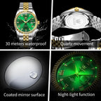 OLEVS Reloj para Hombres Acero Inoxidables Cuarzo Lujo Reloj de vestir de gran esfera