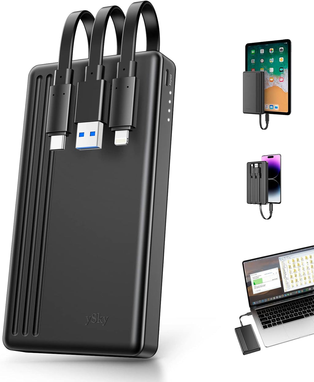 ySky Disco duro externo portátil con certificación MFi de 1 TB para iPhone, iPad, MacBook, Windows, computadora, USB C, teléfonos Android para respaldo, 1TB Photo Stick para iPhone 17/16/15/14/13 (copia de seguridad automática)