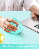Lekvey Ratón ergonómico, ratón inalámbrico vertical recargable de 2...