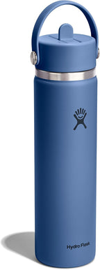 Hydro Flask Botella de agua – Acero inoxidable aislado – Tapa ancha con pajilla, antiderrames, a prueba de fugas en 24 onzas azul puerto
