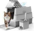 Caja de arena de acero inoxidable con tapa | Caja de arena para gatos