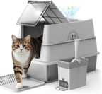 Caja de arena de acero inoxidable con tapa | Caja de arena para gatos