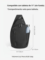 ALPAKA Metro Crossbody Hombro Derecho 7.5L - Bolso cruzado para hombre, mochila bandolera - Se adapta a tablet de 11 pulgadas - Un solo hombro