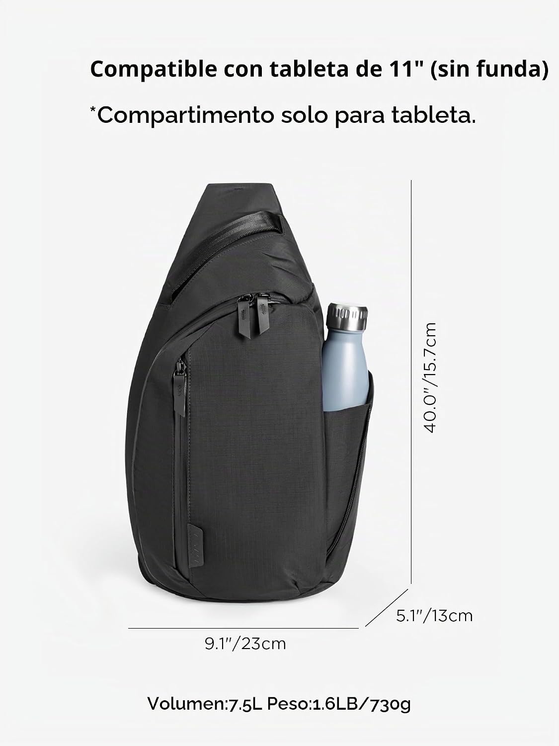 ALPAKA Metro Crossbody Hombro Derecho 7.5L - Bolso cruzado para hombre, mochila bandolera - Se adapta a tablet de 11 pulgadas - Un solo hombro