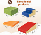Juguetes de Escalada de Cuero PU Suave de 6 Piezas para Niños Pequeños, Bloques de Escalada de Espuma para Bebés para Niños Pequeños, Estructuras de Gimnasio de Juego de Espuma Escalador para