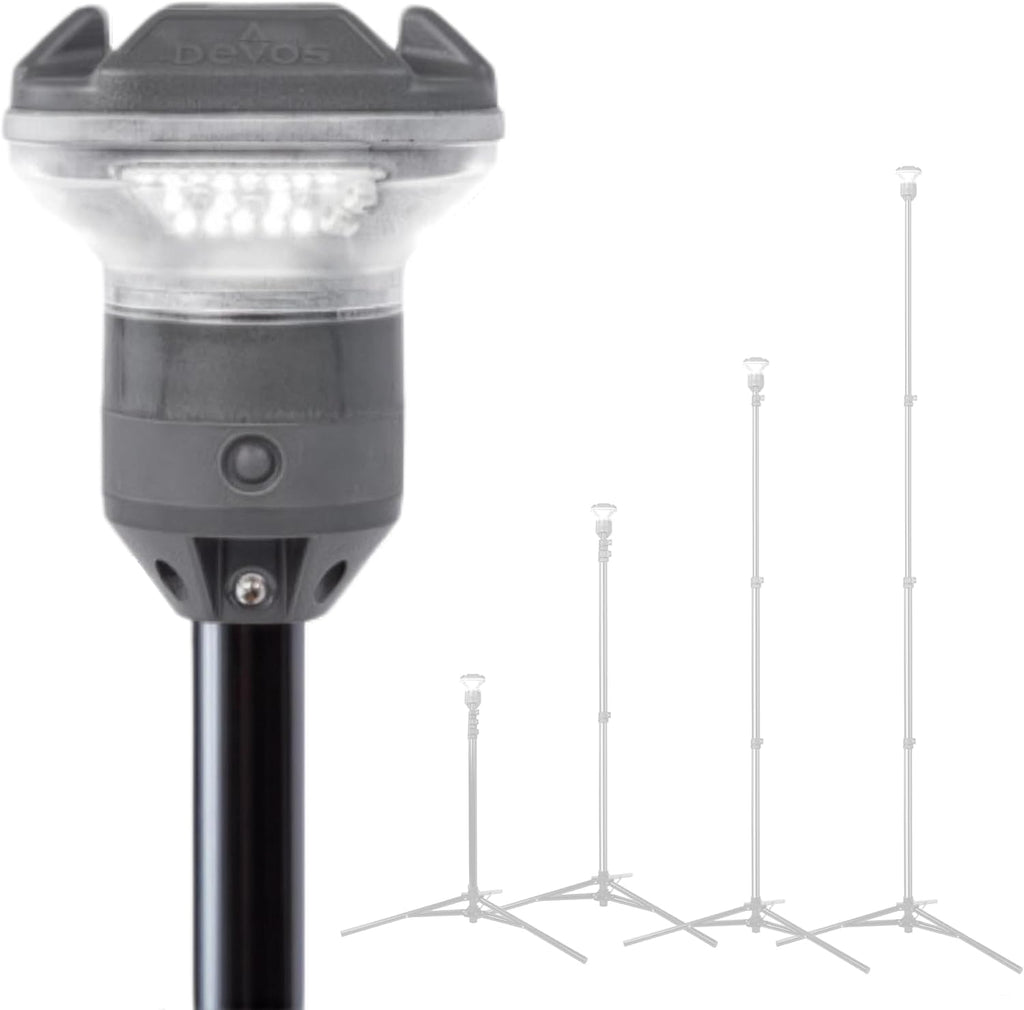 Lámpara Luz de campamento telescópica LightRanger 1200, 9 pies de alto con 1200 lúmenes, linterna LED recargable, hasta 80 horas de funcionamiento, 1 año de garantía, incluye funda de transporte