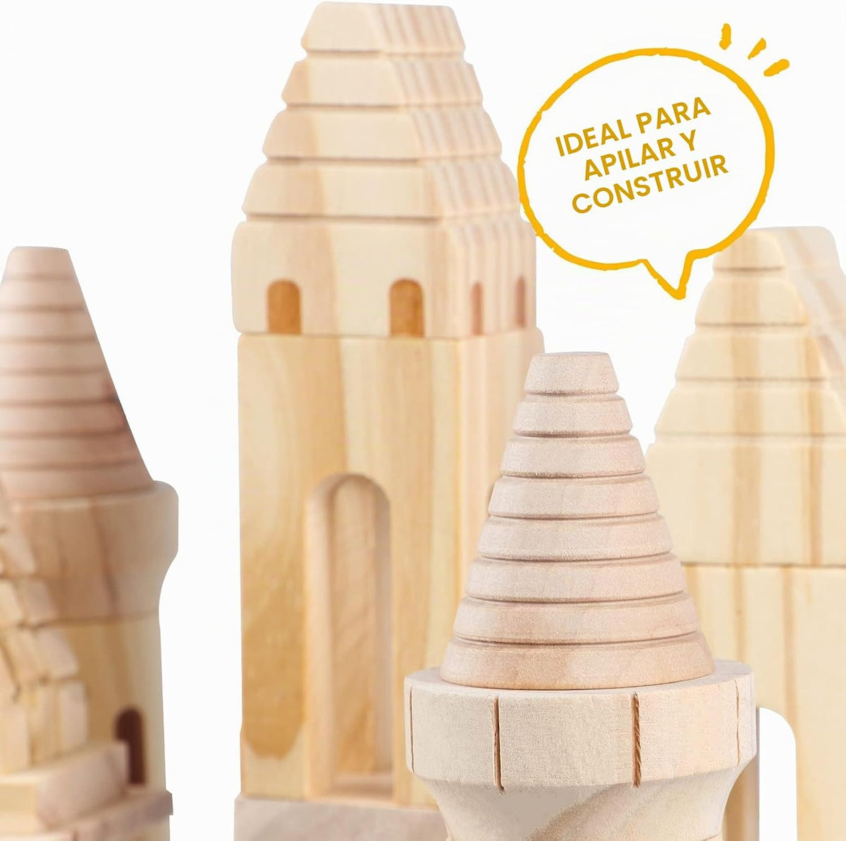 75 piezas de bloques de castillo de madera medievales caballeros princesas castillo de madera bloques de construcción para niños y niñas