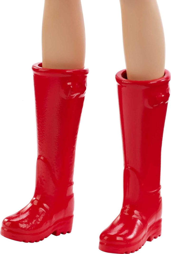 Barbie - Muñeca de granja de gallinas, pelirroja, y juego con galli...